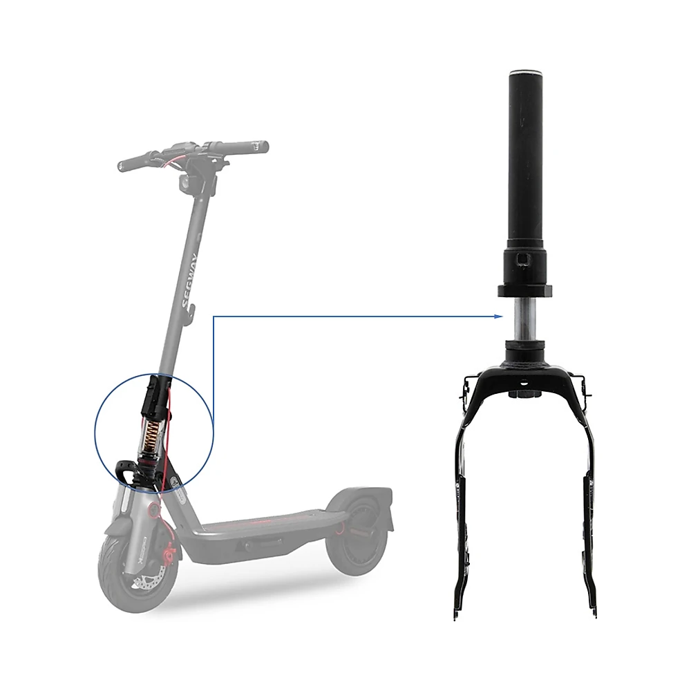 Amortiguador delantero de horquilla para patinete ninebot f3: perspectiva de acoplamiento en VMP.