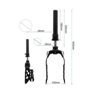 Amortiguador delantero de horquilla para patinete ninebot f3: aspecto estructural demostrando su alta gama.