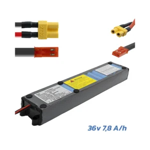 Bateria 36V 7 8Ah Con Conectores Xt30 Y Jst Para Patinete Electrico: perspectiva técnica de los puntos de fijación.