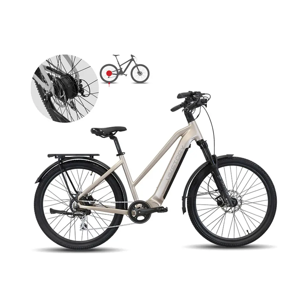 Bicicleta Eléctrica ARENOX Urban Perlado - acabado del producto