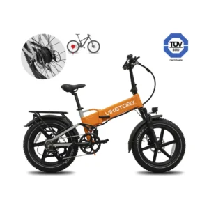 Bicicleta Eléctrica Plegable BRAVE Fatbike Naranja/Gris - referencia principal