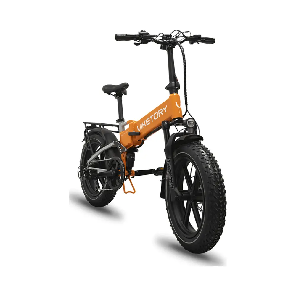 Bicicleta Eléctrica Plegable BRAVE Fatbike Naranja/Gris - vista general