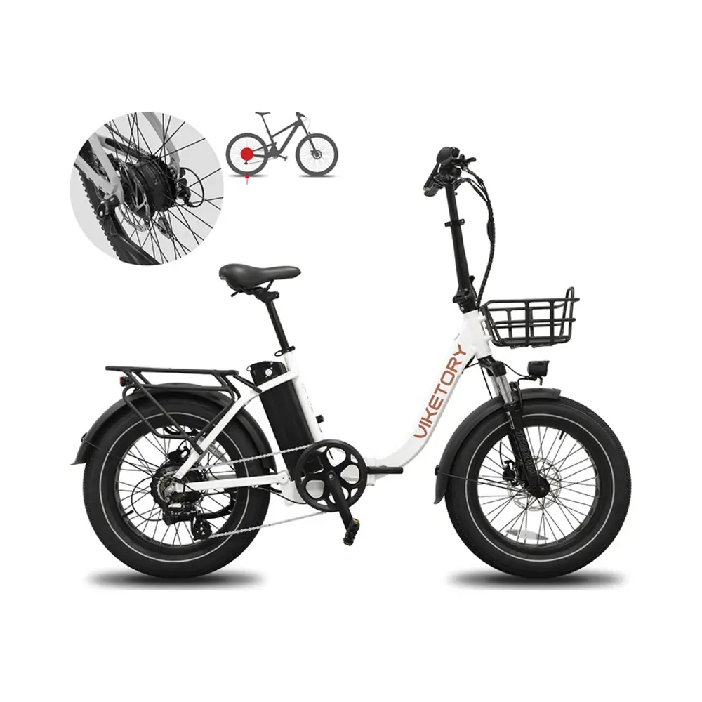 Bicicleta Eléctrica Plegable GRANIT Fatbike Blanca - detalle del producto