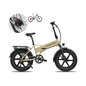Bicicleta Eléctrica Plegable Lithor Fatbike Crema - detalle del producto