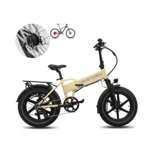 Bicicleta Eléctrica Plegable Lithor Fatbike Crema - presentacion del producto