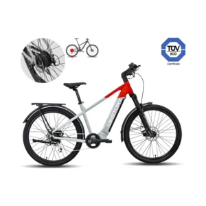 Bicicleta Eléctrica Urbana VENTIX Roja/Gris - referencia principal