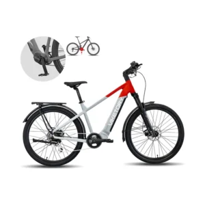Bicicleta Eléctrica VENTIX Plus Urban Gris/Rojo - detalle del producto