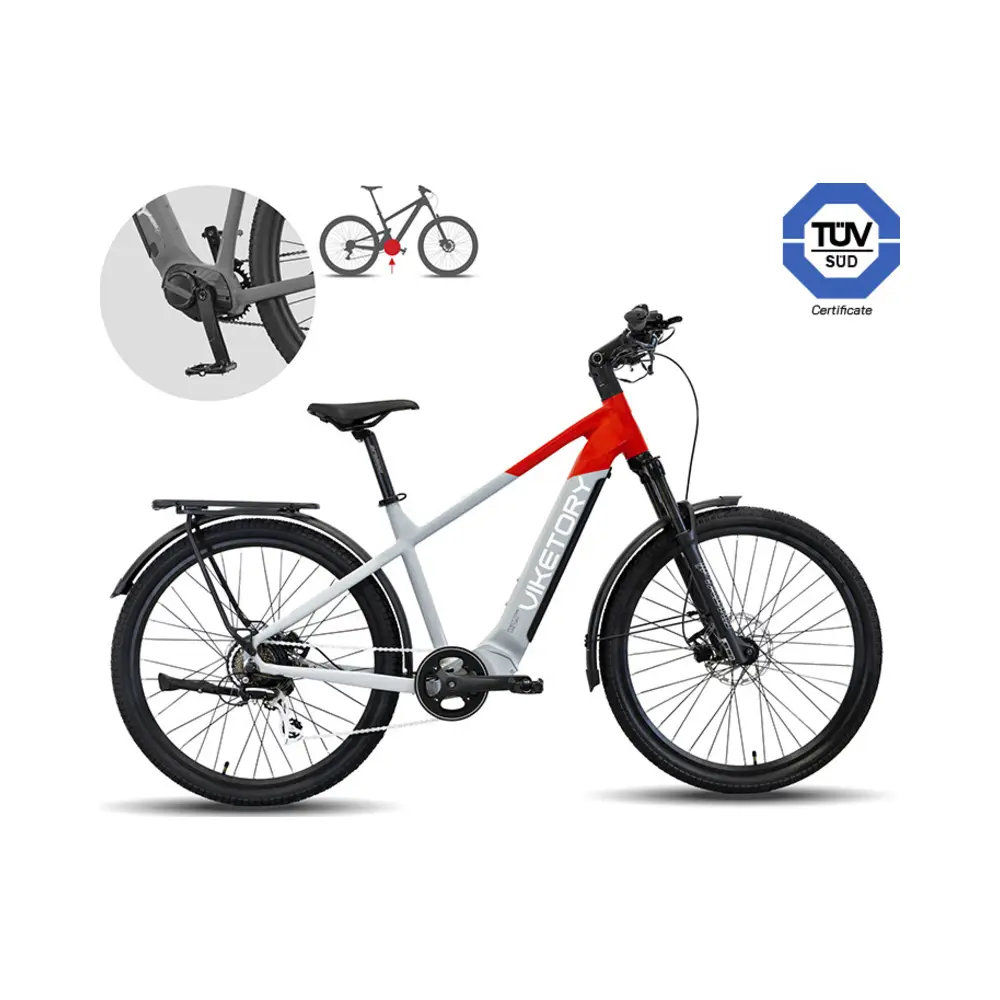 Bicicleta Eléctrica VENTIX Plus Urban Gris/Rojo - referencia principal