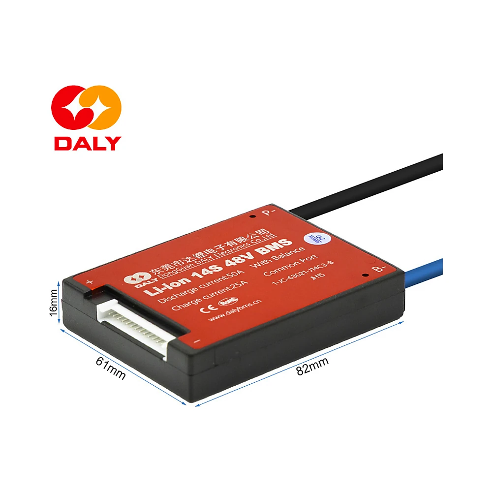 Bms 14S 52V 50A Daly Para Bateria: diseñado para un ensamblaje práctico.