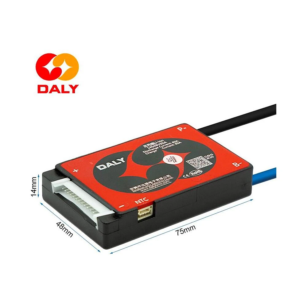 Bms 14S 52V 60A Daly Nueva Generacion Para Bateria: diseño minucioso demostrando su materiales seleccionados.