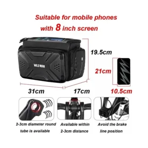 Bolsa Impermeable 4L Con Soporte Para Patinete Electrico Wild Man: especificaciones y fabricación cuidada.