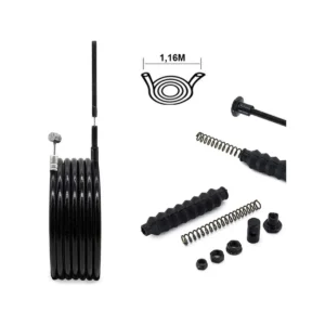 Esquema de dimensiones del Cable de Freno Delantero para Patinete Eléctrico Ninebot Max G30 con longitud exacta de 116 cm y componentes del kit completo.