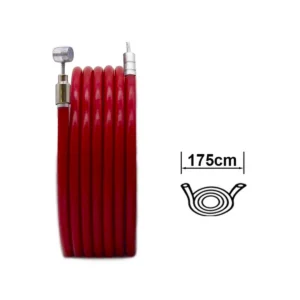 Diagrama de instalación con las dimensiones exactas del cable de freno para Patinete Eléctrico Xiaomi, presenta funda roja anodizada de 175 cm.