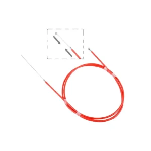 Cable de freno rojo anodizado para Patinete Eléctrico Xiaomi, vista superior mostrando su longitud completa de 175 cm adecuado para modelos M365, 1S, Essential y Mi 3.