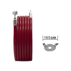 Diagrama de instalación del Cable de Freno en color rojo brillante para Patinete Eléctrico Xiaomi PRO, mostrando la longitud extendida de 185 cm para un ajuste óptimo.