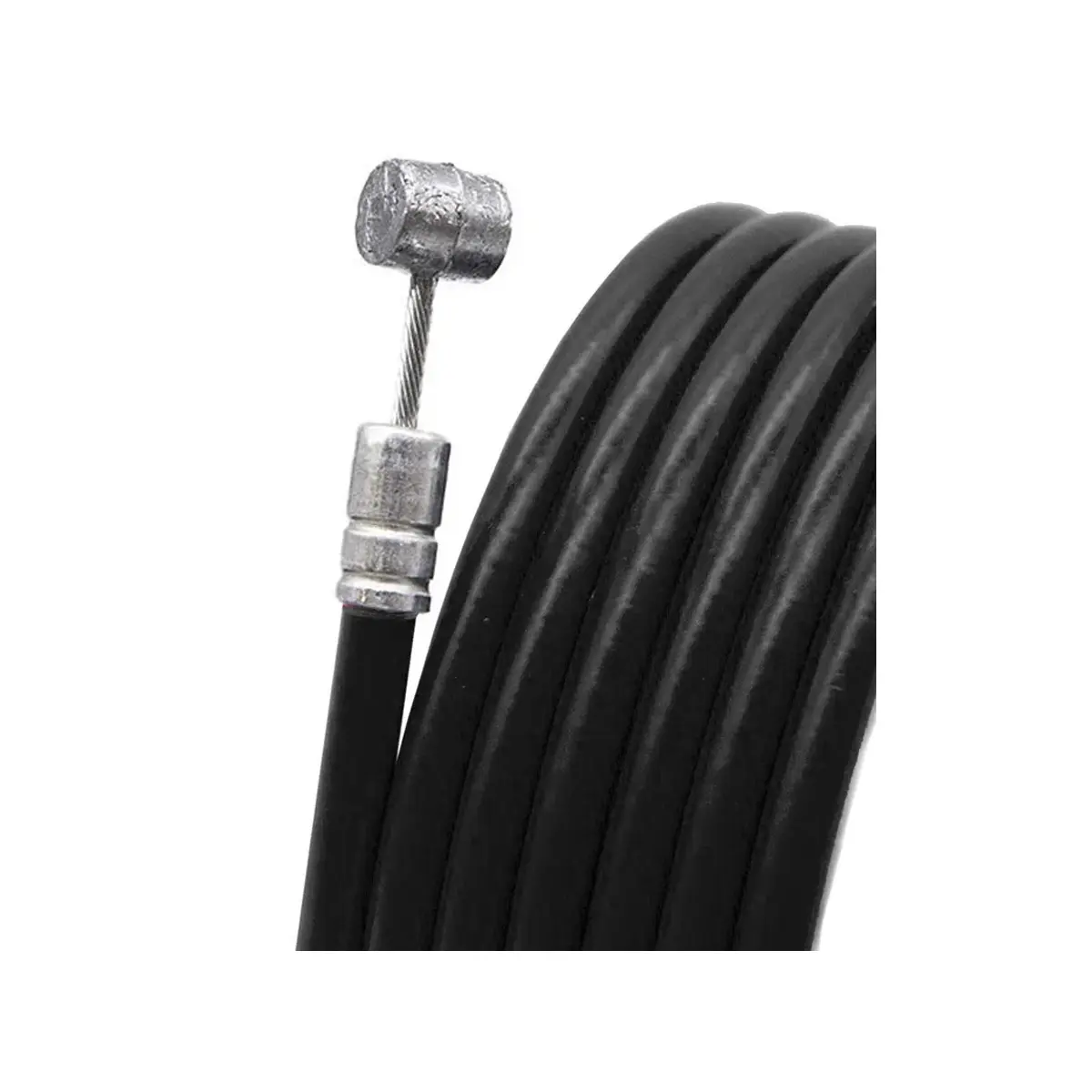 Vista frontal del cable de freno negro mate para Patinete Eléctrico Xiaomi PRO, mostrando los 185 cm necesarios para un ajuste preciso.
