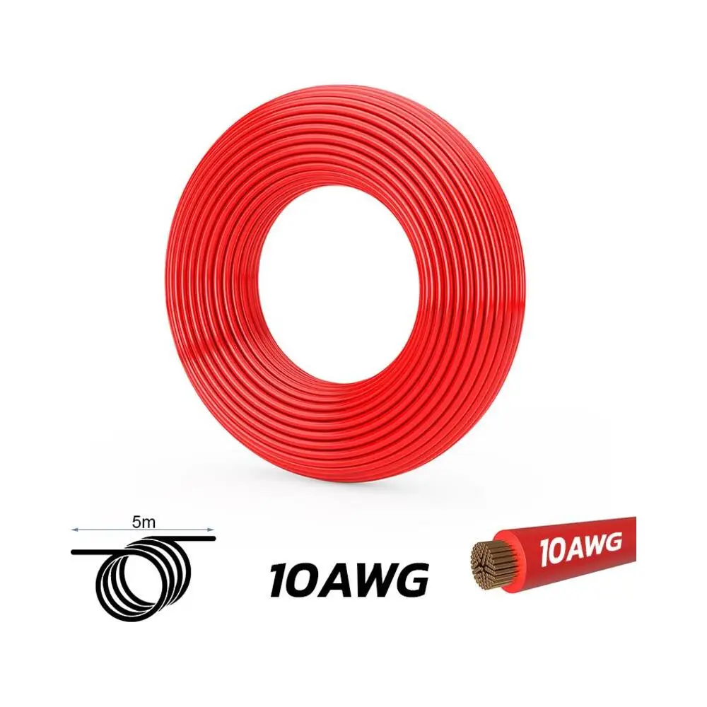 Cable Rojo 10 AWG 5M para Patinete Eléctrico - detalle visual