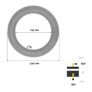 Cámara 8.5x2 Amalibay Válvula Curva – Reforzada Para Patinete Eléctrico detalles técnicos y medidas