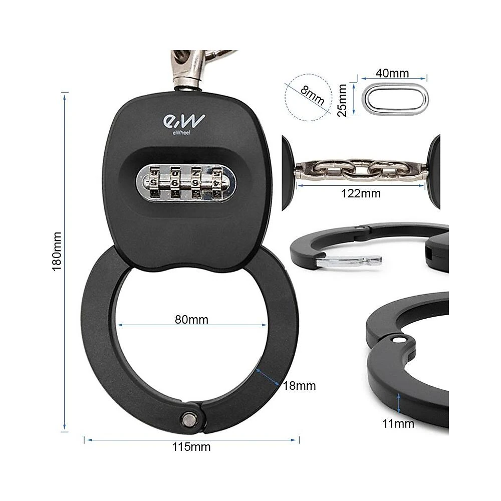 Candado De Contrasena Tipo Esposas Ewlk010 Para Patinete Y Bicicleta: conjunto de acabado profesional revisado.