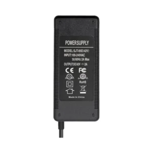 Cargador 36V 2A Salida 42V con Conector XLR para Patinete Eléctrico - etiqueta técnica