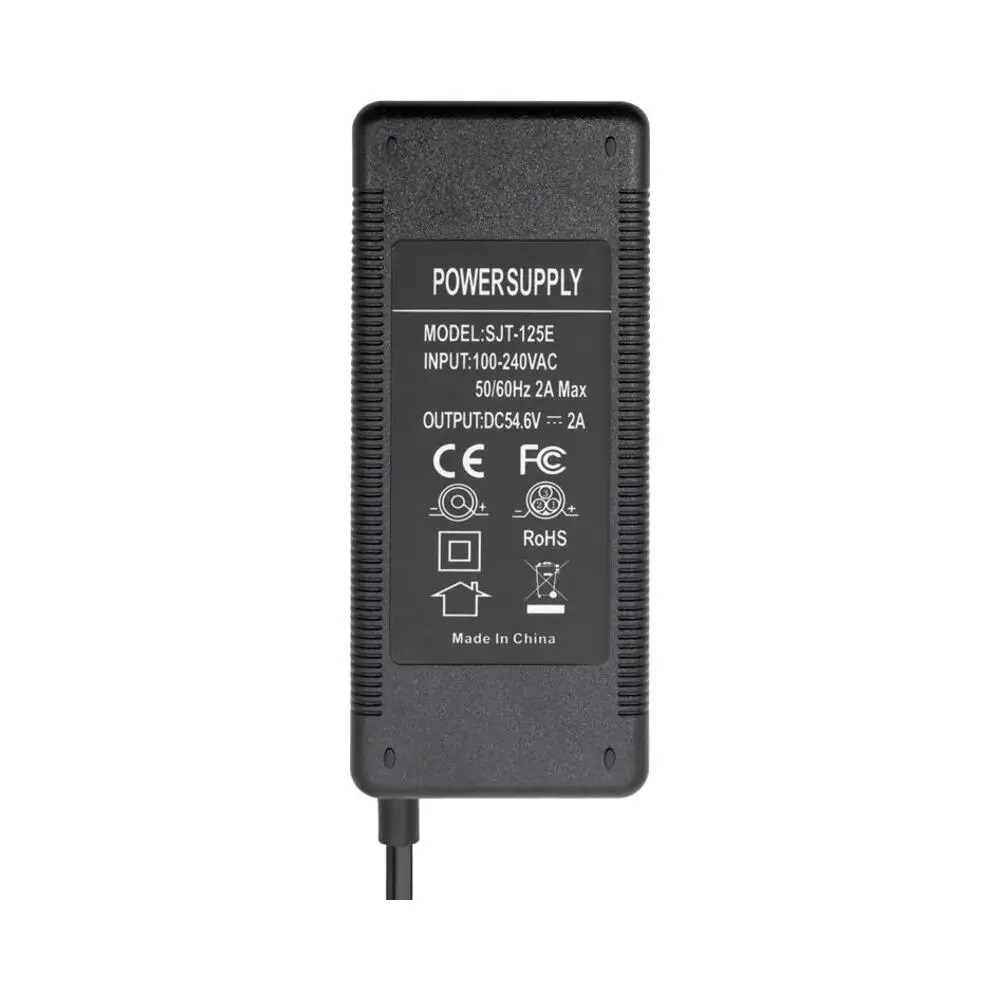 Cargador 48V 2A Salida 54.6V Multiconector DC/GX para Patinete SmartGyro Speedway/Rockway y NIU - etiqueta técnica
