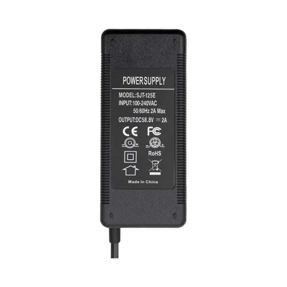 Cargador 52V 2A Salida 58.8V GX16 para Patinete Eléctrico - etiqueta técnica