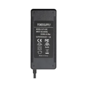 Cargador 52V 2A Salida 58.8V Multiconector DC/GX16/GX12/XLR para Patinete Eléctrico - etiqueta técnica