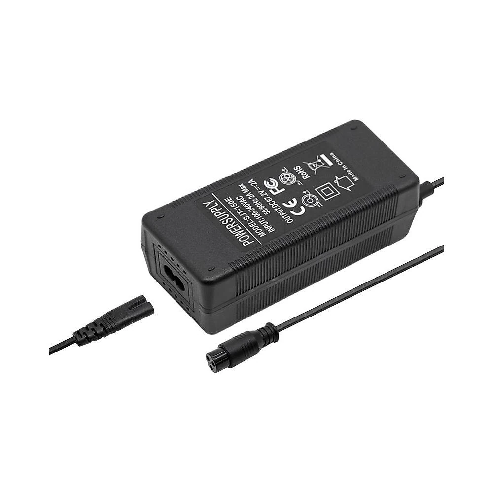 Cargador 60v 2a con conector gx16 para patinete electrico: aspecto estructural de los puntos de montaje.