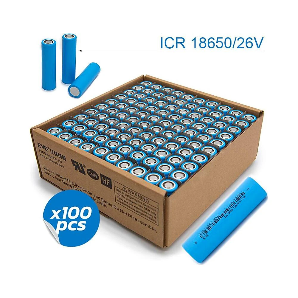 Celdas Bateria 18650 2 55Ah 3C Pack 100 Unidades: acabado de alta gama en detalle visual.