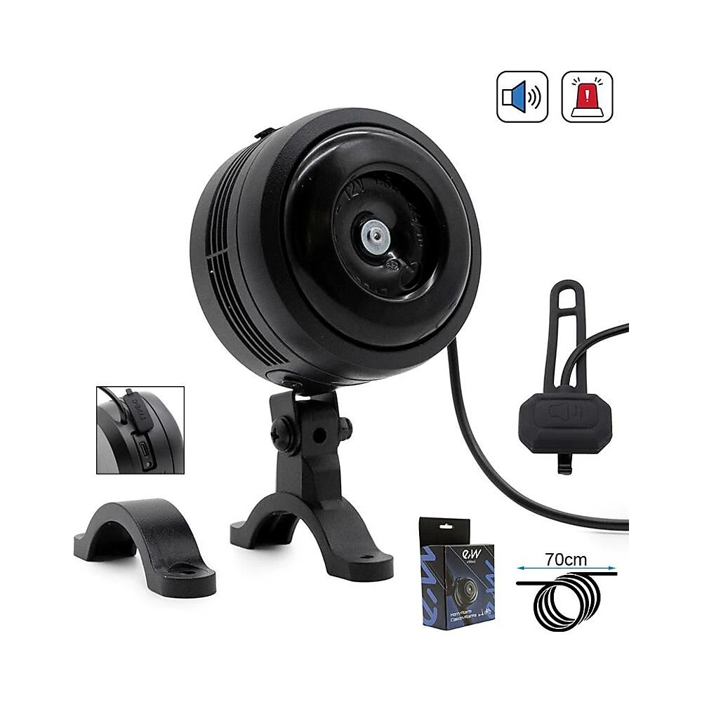 Claxon Con Alarma De Alta Potencia 70 Db Para Patinete Electrico: parte esencial listo para el ensamblaje en tu patinete.