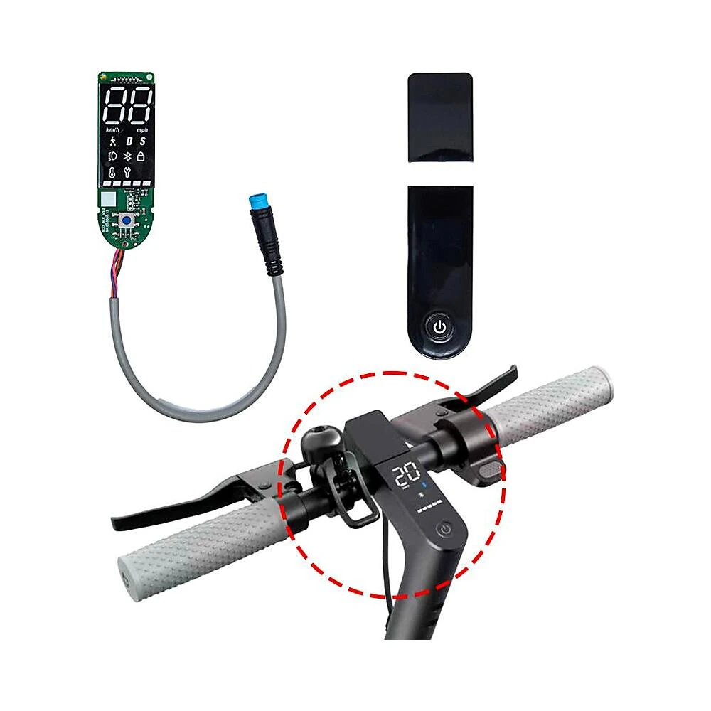 Display Con Doble Conector De Freno Para Patinete Electrico Xiaomi 1S Essential Y Pro 2: vista de cerca demostrando su exc...