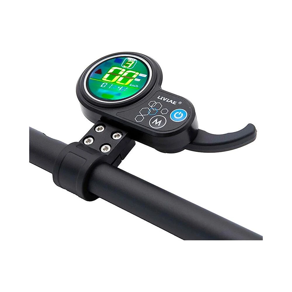 Display Liviae 6 Pines Con Acelerador De Indice Para Patinete Electrico: cotas para un montaje preciso.