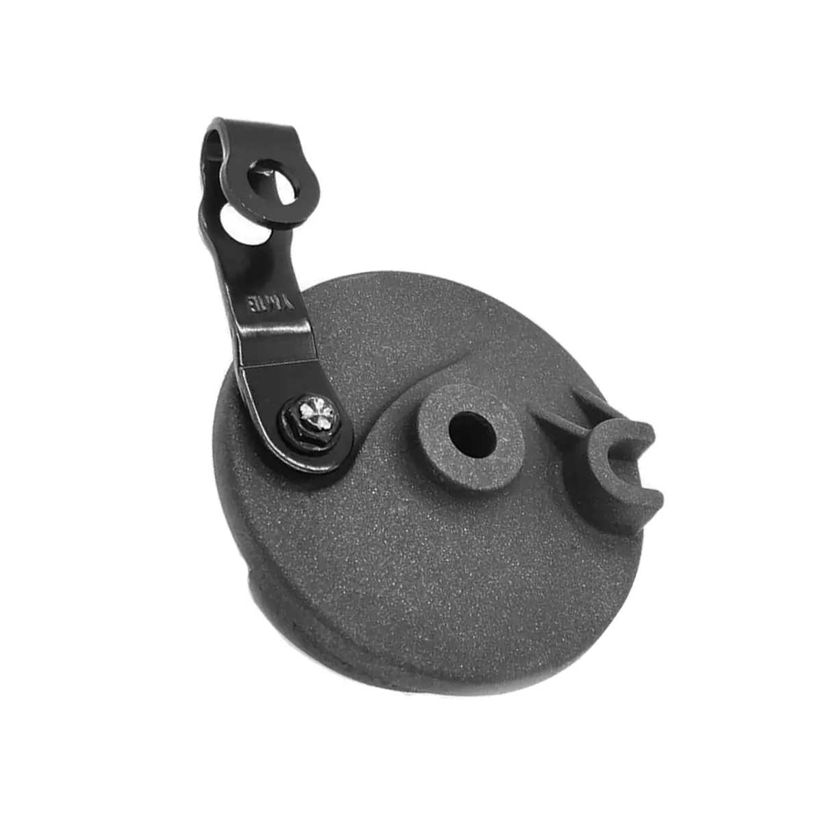 Detalle frontal del Freno de Tambor Reforzado para Patinete Eléctrico Ninebot Max G30, mostrando su carcasa metálica robusta y zapatas pre-ensambladas para una instalación fácil en la rueda delantera.