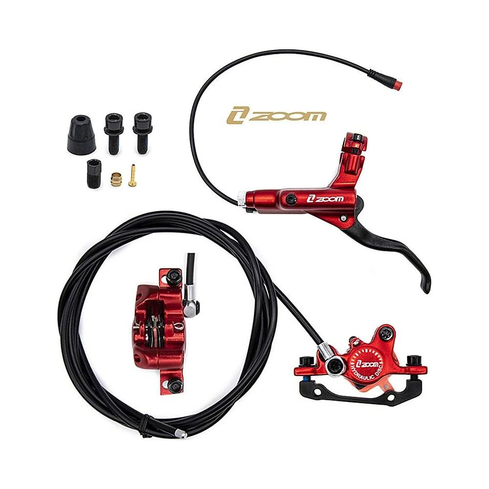 Kit De Freno Hidraulico Rojo Cr 3 Delantero L Trasero L Zoom: primer plano demostrando su materiales seleccionados.