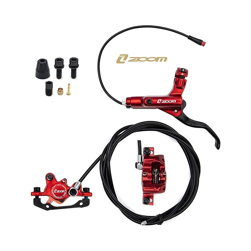 Kit De Freno Hidraulico Rojo Cr 3 Delantero R Trasero R Zoom: aspecto estructural y acabado de calidad superior.