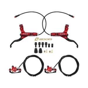 Kit De Freno Hidraulico Rojo Cr 3 Delantero R Trasero R Zoom: acabado de estándar profesional en detalle visual.