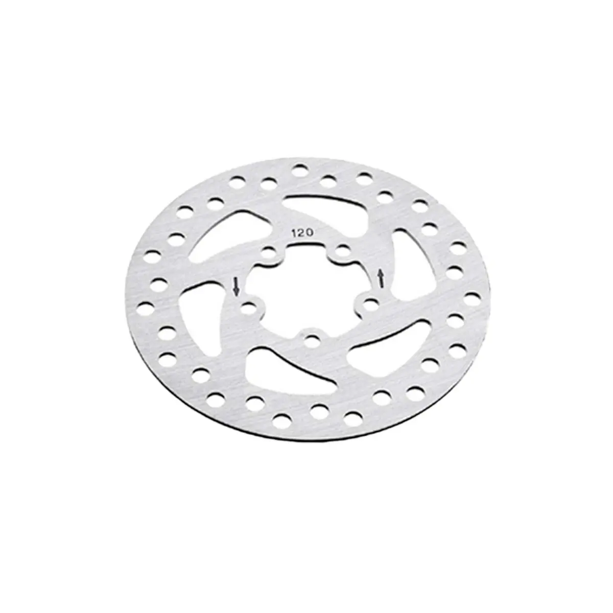 Pinza robusta de doble pistón Xtech azul eléctrico para Patinete Eléctrico, vista frontal destacando el adaptador CNC y el disco de 120mm.