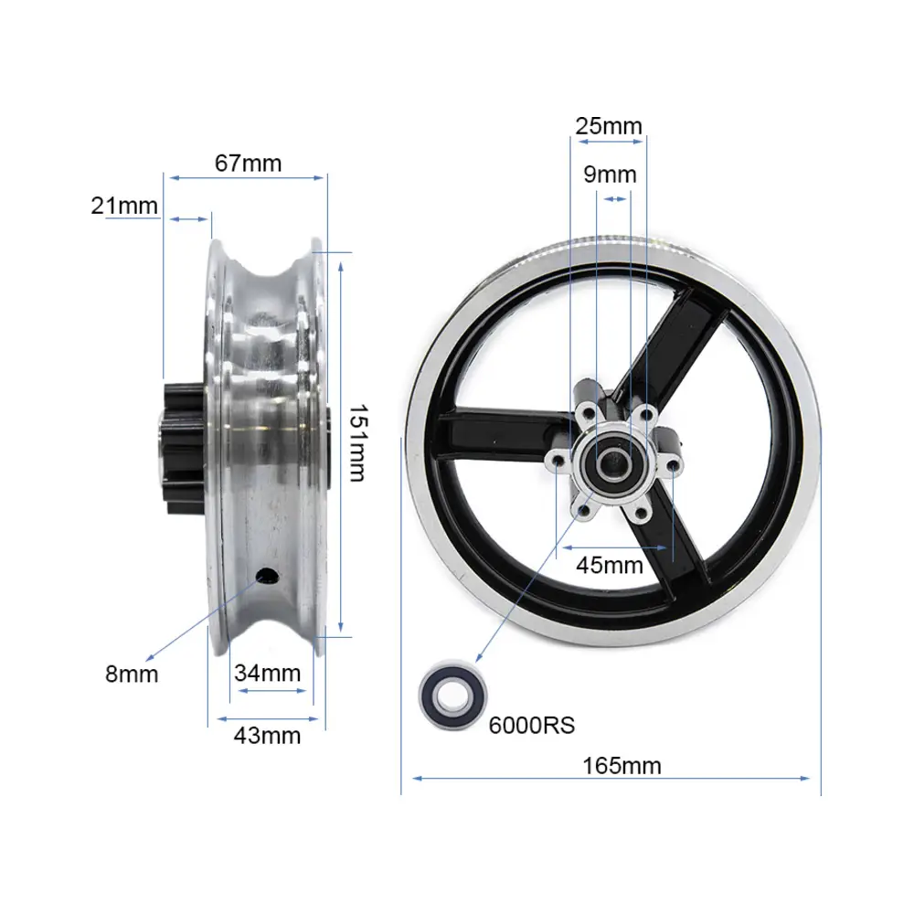 Llanta 6" B34 para Patinete Kugoo Kirin M4 - detalle del producto