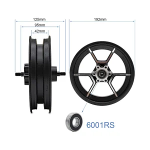 Llanta delantera compatible con patinete electrico niu kqi300p: estado final del recambio.