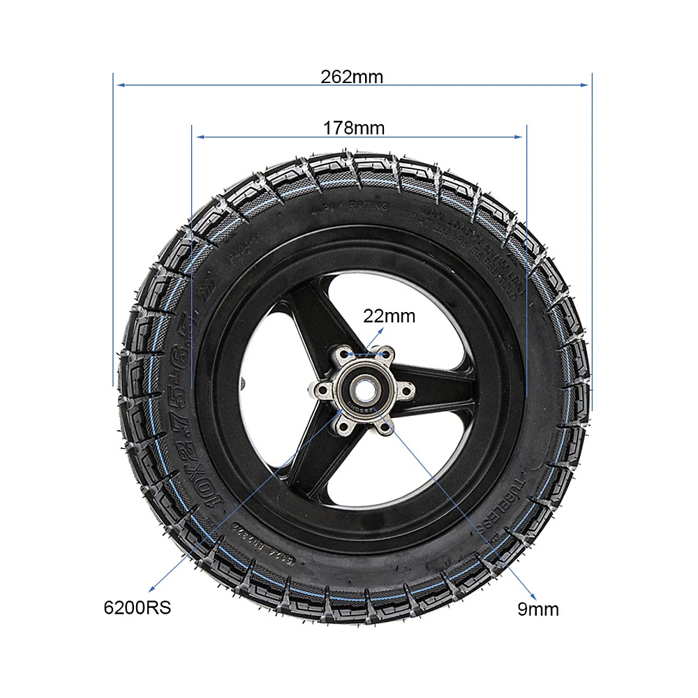 Llanta delantera compatible con patinete kukirin g2 g3: cotas para un integración preciso.