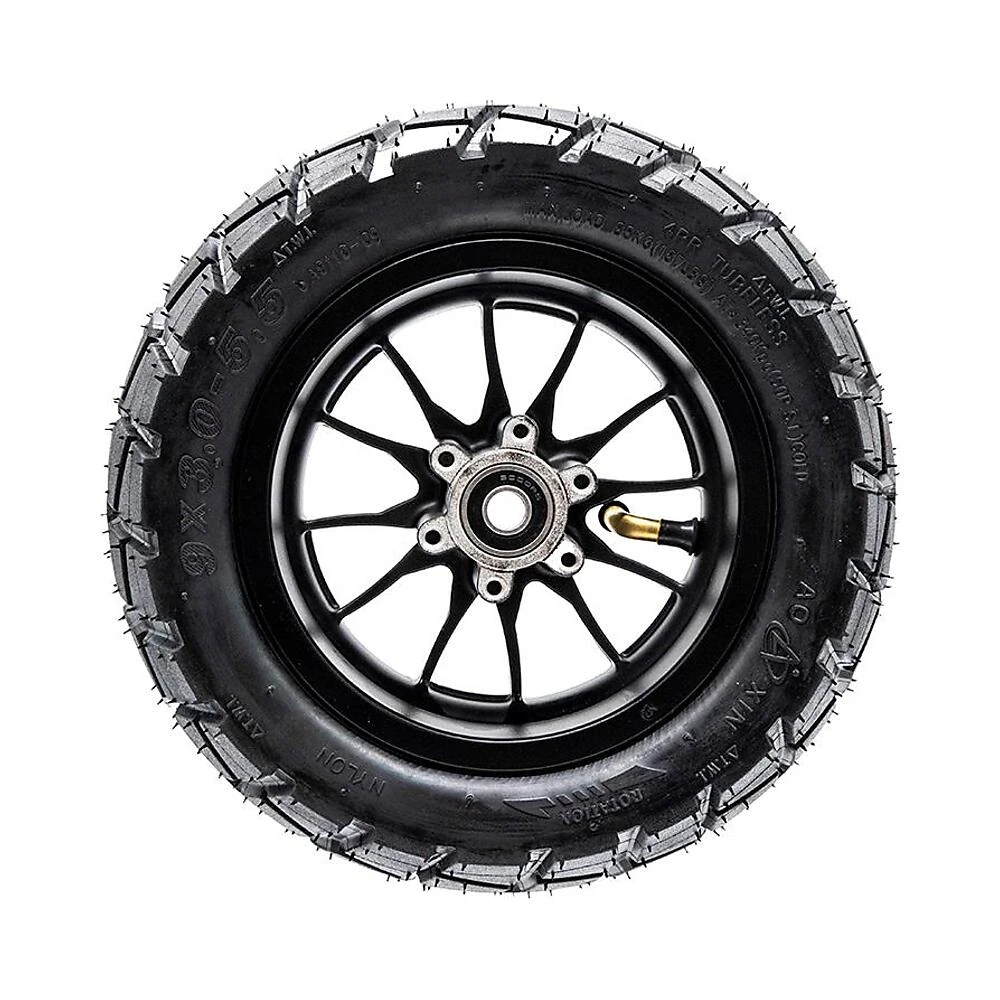 Llanta delantera con neumatico para patinete kukirin g2 pro v 2024: perspectiva de acoplamiento en VMP.