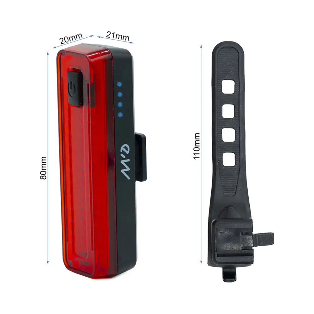 Luz de Posición Trasera Recargable para Patinete y Bicicleta - detalle visual