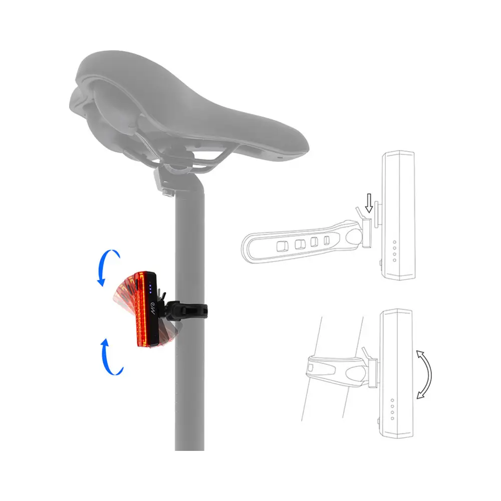 Luz de Posición Trasera Recargable para Patinete y Bicicleta - referencia visual