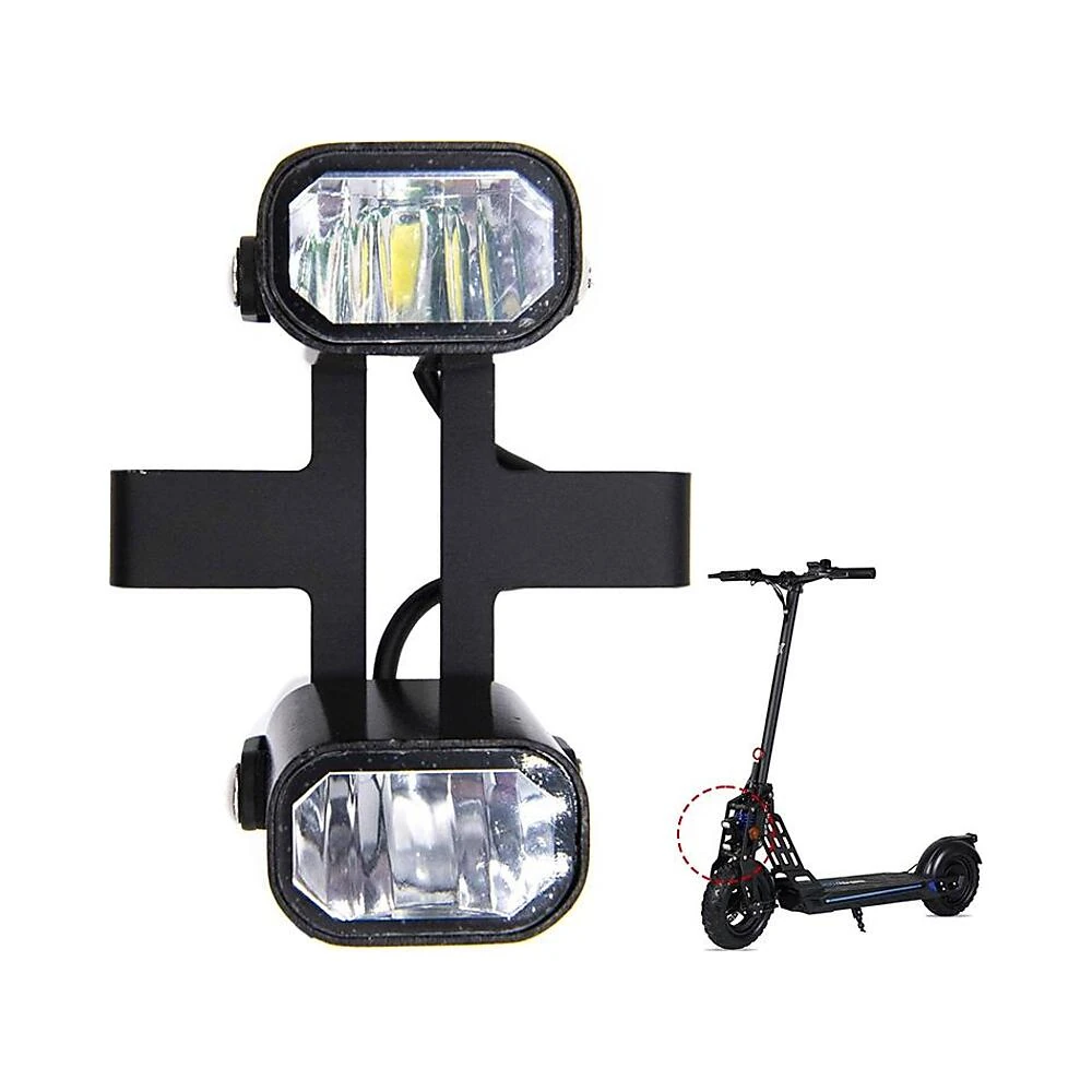 Luz Delantera Con Doble Foco 12V 72V Para Patinete Electrico Ecoxtrem: acabado de fabricación cuidada en detalle visual.