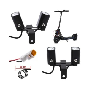 Luz Delantera Con Doble Foco 12V 72V Para Patinete Electrico Ecoxtrem: perspectiva de colocación en VMP.