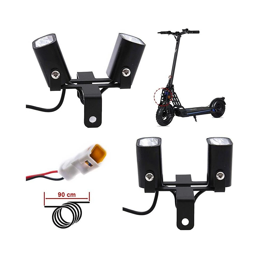 Luz Delantera Con Doble Foco 12V 72V Para Patinete Electrico Ecoxtrem: perspectiva de colocación en VMP.