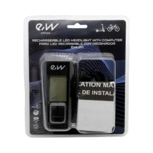 Luz LED Frontal Recargable con Display de Velocidad, Temperatura, Hora y Km - detalle del producto