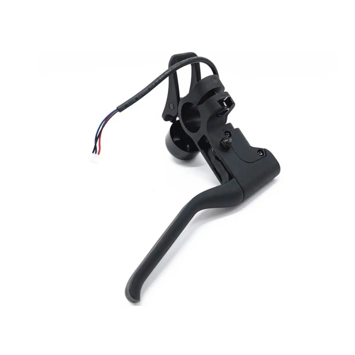 Vista superior de la maneta de freno negra con acabado mate para Patinete Eléctrico Xiaomi Mi 4 Pro, integra campana y gancho de plegado con sensor Hall.