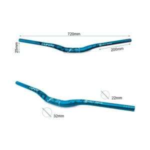 Manillar 720mm Azul/Negro con Elevación 25mm para Patinete Eléctrico - referencia visual