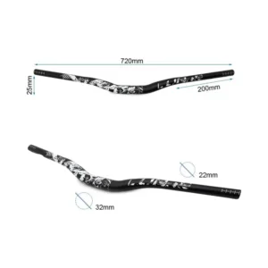Manillar 720mm Negro/Blanco con Elevación 25mm para Patinete Eléctrico - detalle del producto